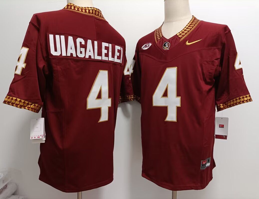 NCAA 2024 Men Florida State Seminoles #4 Uiagalelei red jerseys->->